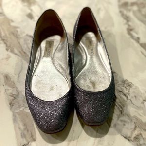 Sparkling Jimmy Choo metallic ballet flats